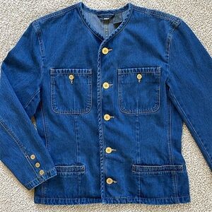 Vintage LIZWEAR Soft Denim Jacket with Gold Buttons Size Medium